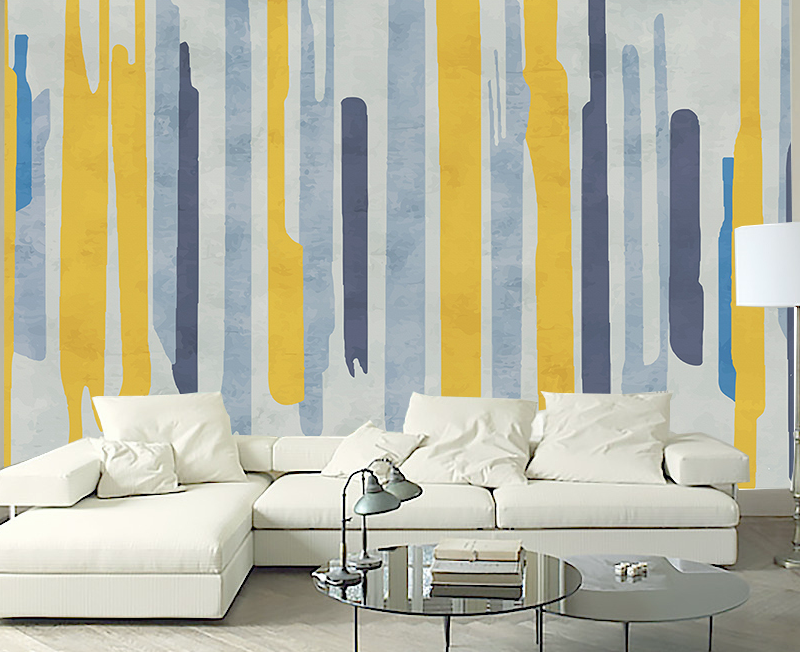 3D Yellow Stripes WG120 Wall Murals
