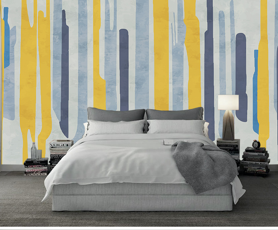 3D Yellow Stripes WG120 Wall Murals
