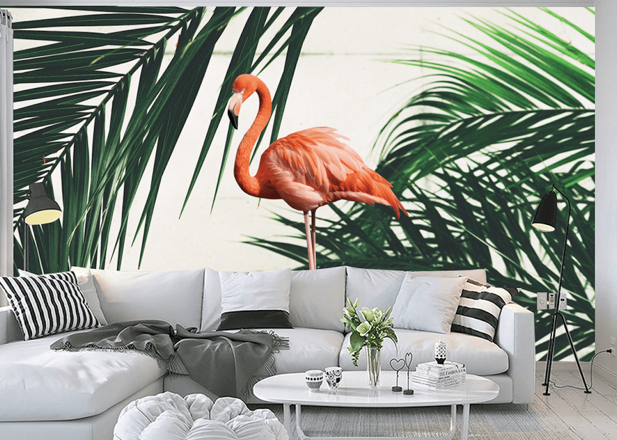 3D Pink Flamingo WG319 Wall Murals Wallpaper AJ Wallpaper 2
