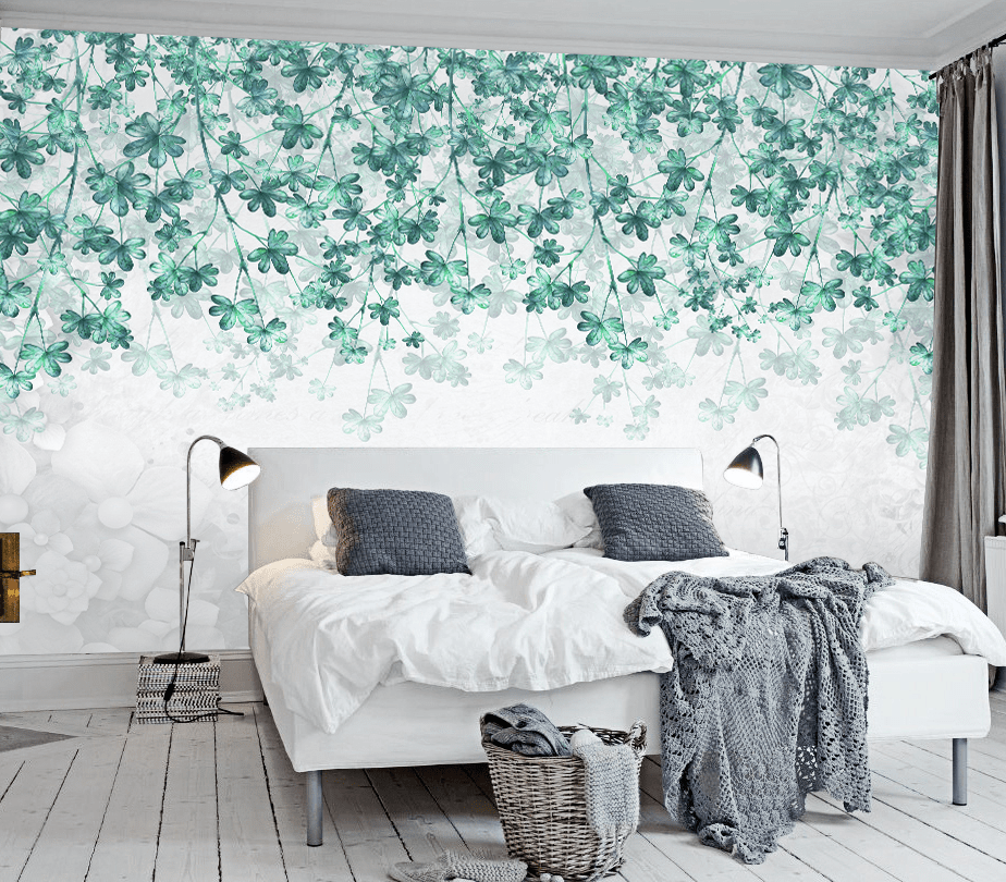 3D Green Leaf WG217 Wall Murals Wallpaper AJ Wallpaper 2