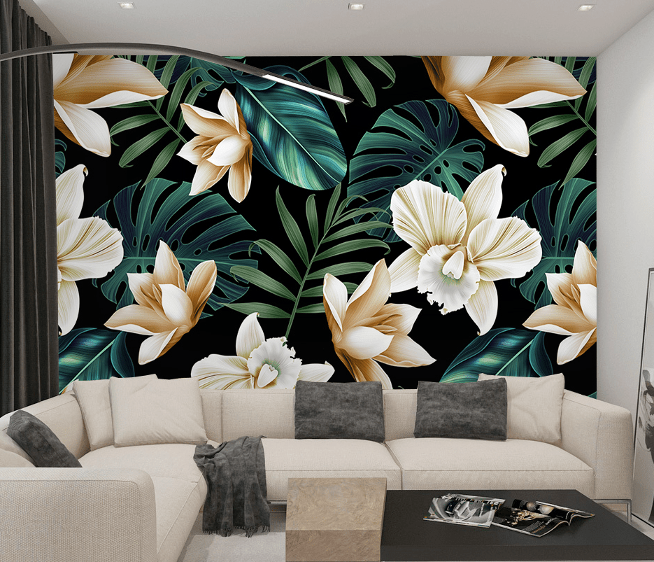 3D Flowers Leaves WG262 Wall Murals Wallpaper AJ Wallpaper 2