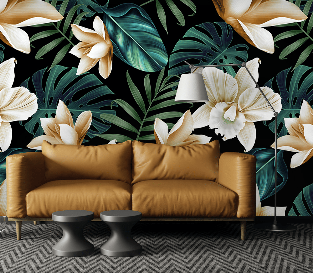 3D Flowers Leaves WG262 Wall Murals Wallpaper AJ Wallpaper 2