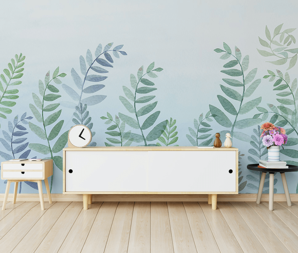 3D Green Leaf WG299 Wall Murals Wallpaper AJ Wallpaper 2