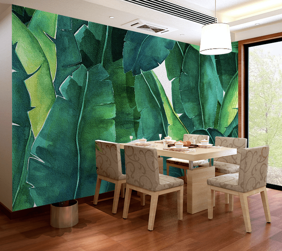 3D Banana Leaf WG090 Wall Murals Wallpaper AJ Wallpaper 2