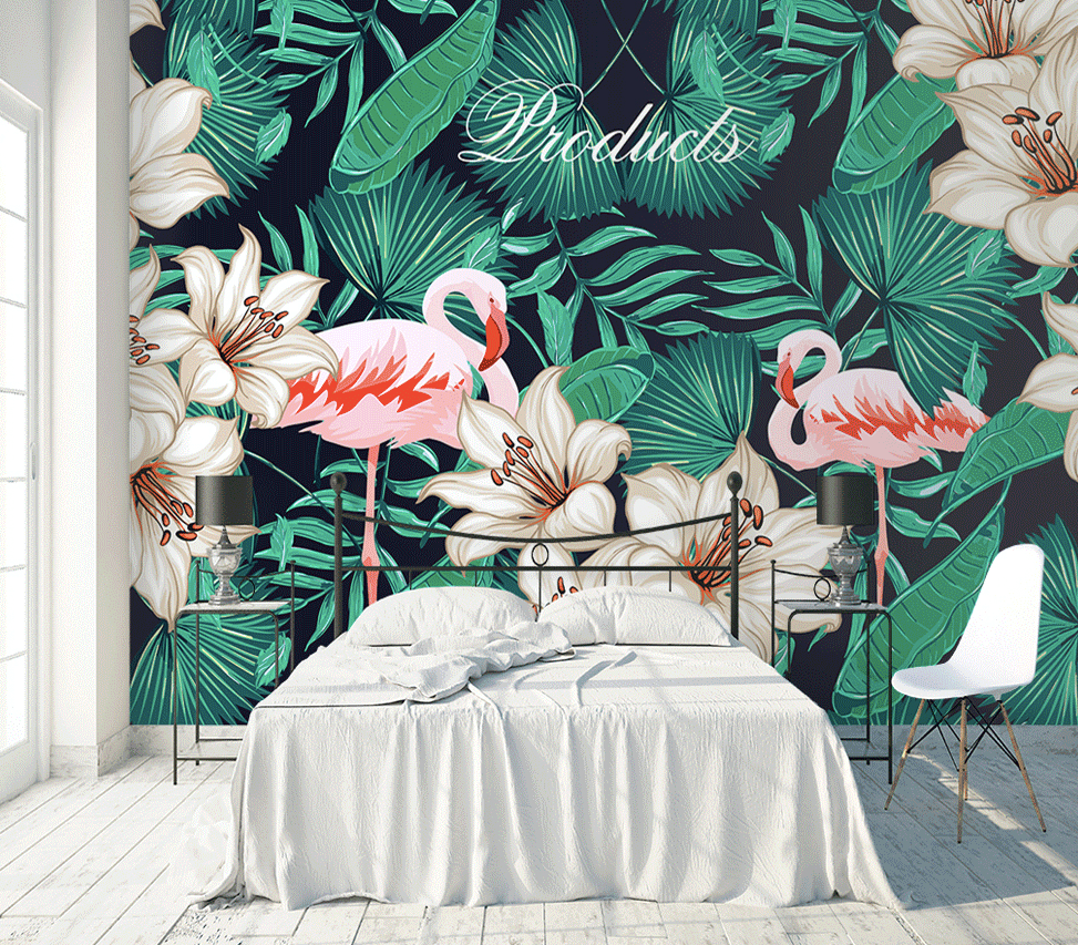 3D Pink Flamingo WG009 Wall Murals Wallpaper AJ Wallpaper 2