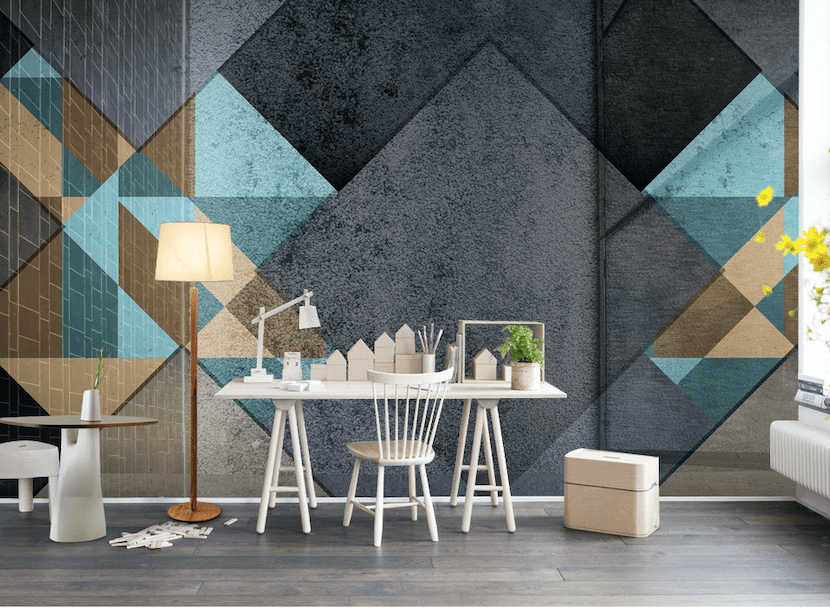 3D Grey Triangle WG020 Wall Murals Wallpaper AJ Wallpaper 2
