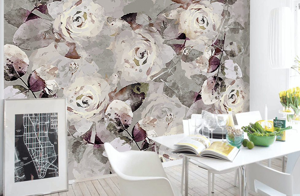 3D White Rose WG213 Wall Murals Wallpaper AJ Wallpaper 2
