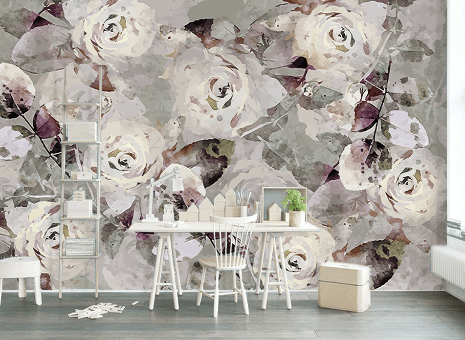 3D White Rose WG213 Wall Murals Wallpaper AJ Wallpaper 2