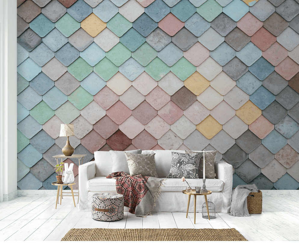 3D Color Geometry WG016 Wall Murals Wallpaper AJ Wallpaper 2