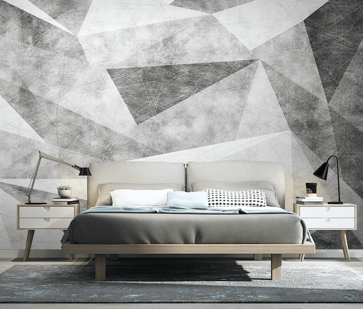 3D Grey Triangle WG074 Wall Murals Wallpaper AJ Wallpaper 2
