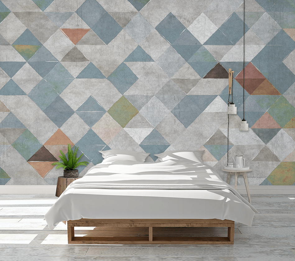 3D Blue Geometry WG138 Wall Murals Wallpaper AJ Wallpaper 2