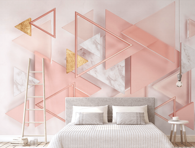 3D Pink Triangle WG273 Wall Murals Wallpaper AJ Wallpaper 2