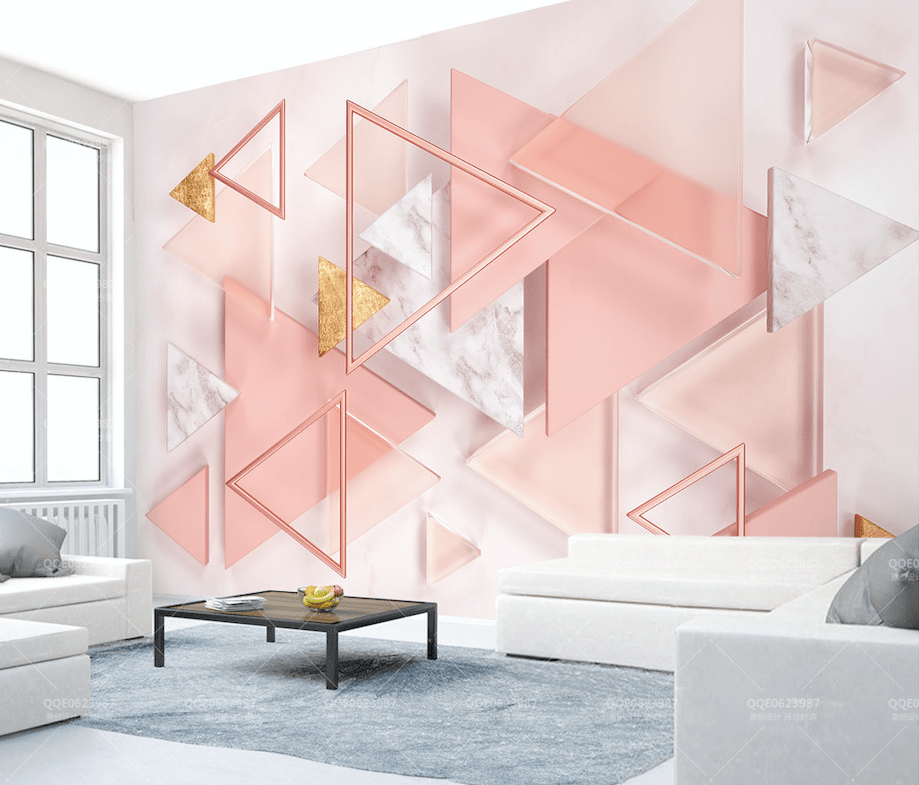 3D Pink Triangle WG273 Wall Murals Wallpaper AJ Wallpaper 2