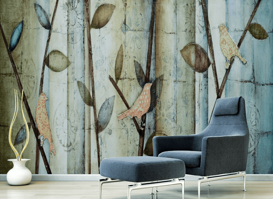 3D Painted Leaves WG275 Wall Murals Wallpaper AJ Wallpaper 2