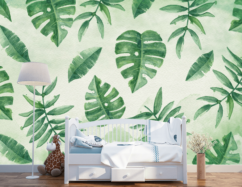 3D Green Leaf WG298 Wall Murals Wallpaper AJ Wallpaper 2