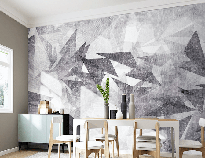 3D Grey Triangle WG305 Wall Murals Wallpaper AJ Wallpaper 2
