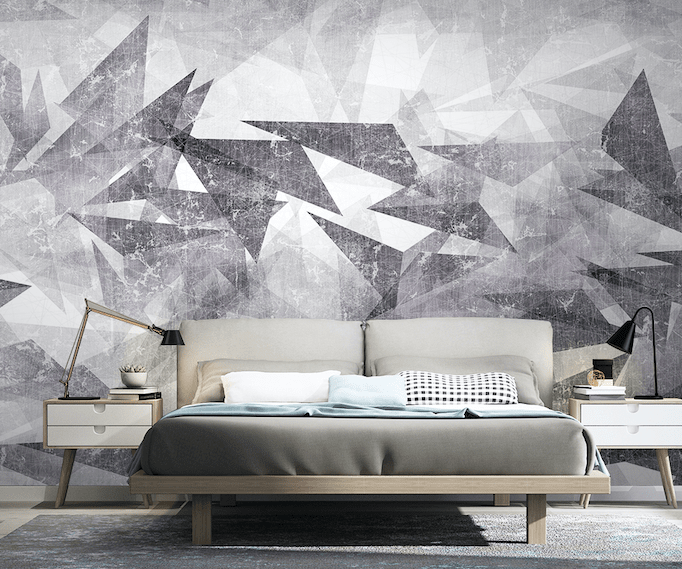 3D Grey Triangle WG305 Wall Murals Wallpaper AJ Wallpaper 2