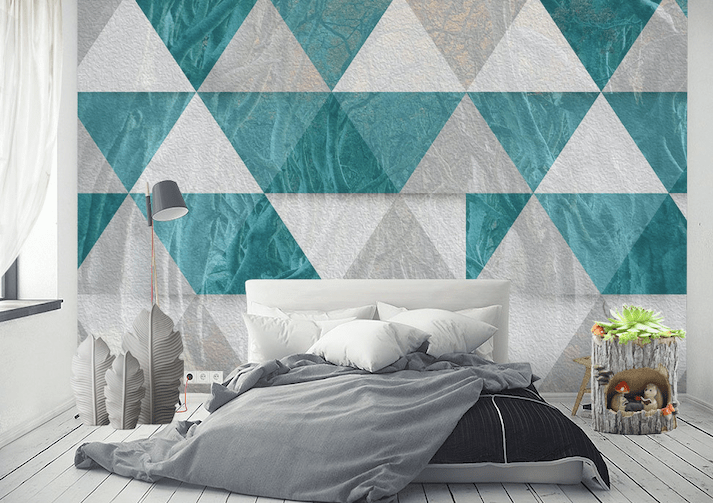 3D Blue Triangle WG151 Wall Murals Wallpaper AJ Wallpaper 2