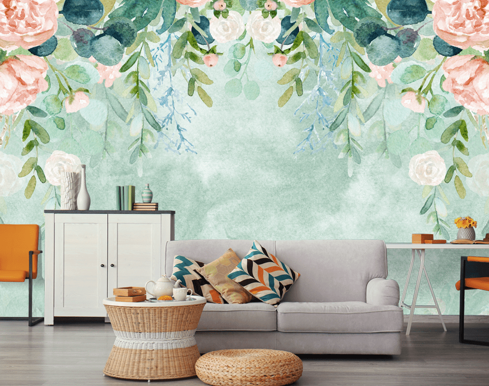 3D Flowers Leaves WG254 Wall Murals Wallpaper AJ Wallpaper 2
