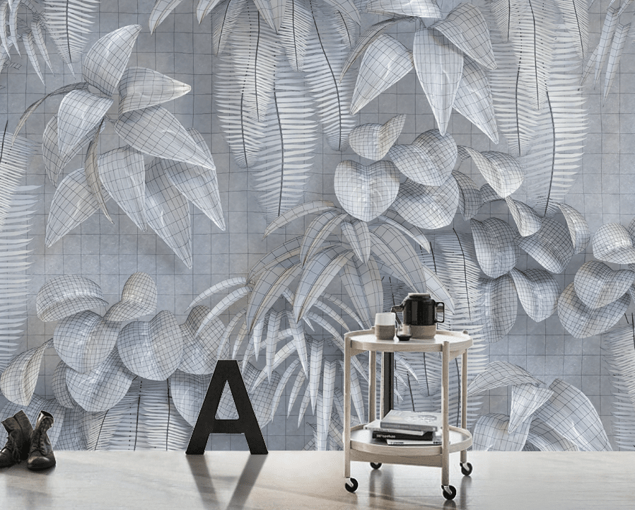 3D Minimalistic Leaves WG214 Wall Murals Wallpaper AJ Wallpaper 2