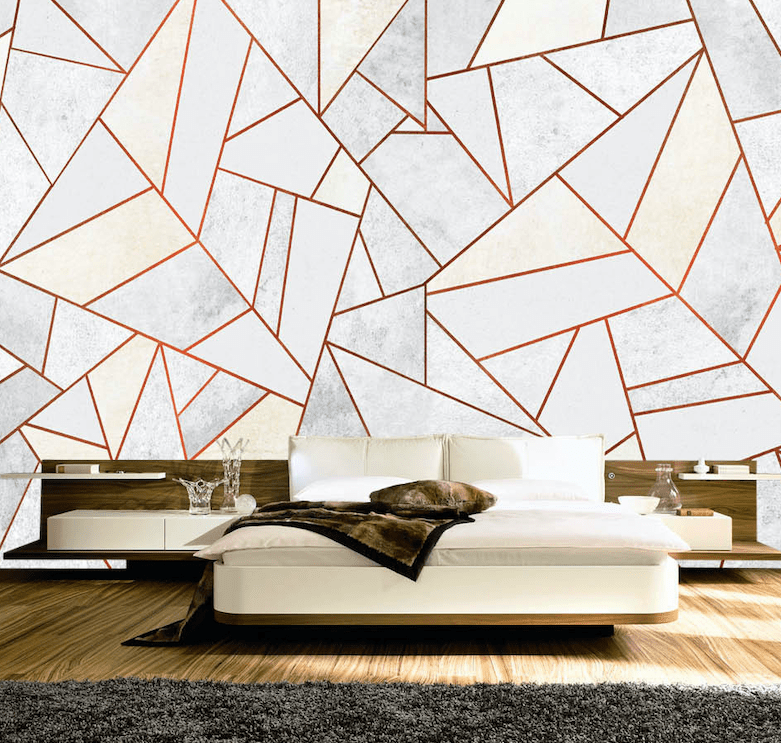 3D Geometric Triangle WG006 Wall Murals Wallpaper AJ Wallpaper 2