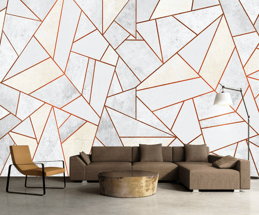 3D Geometric Triangle WG006 Wall Murals Wallpaper AJ Wallpaper 2