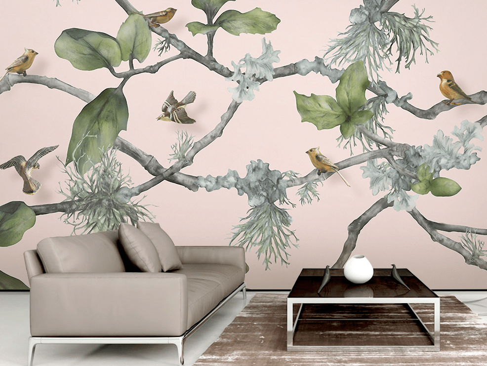 3D Twig Magpie WG008 Wall Murals Wallpaper AJ Wallpaper 2