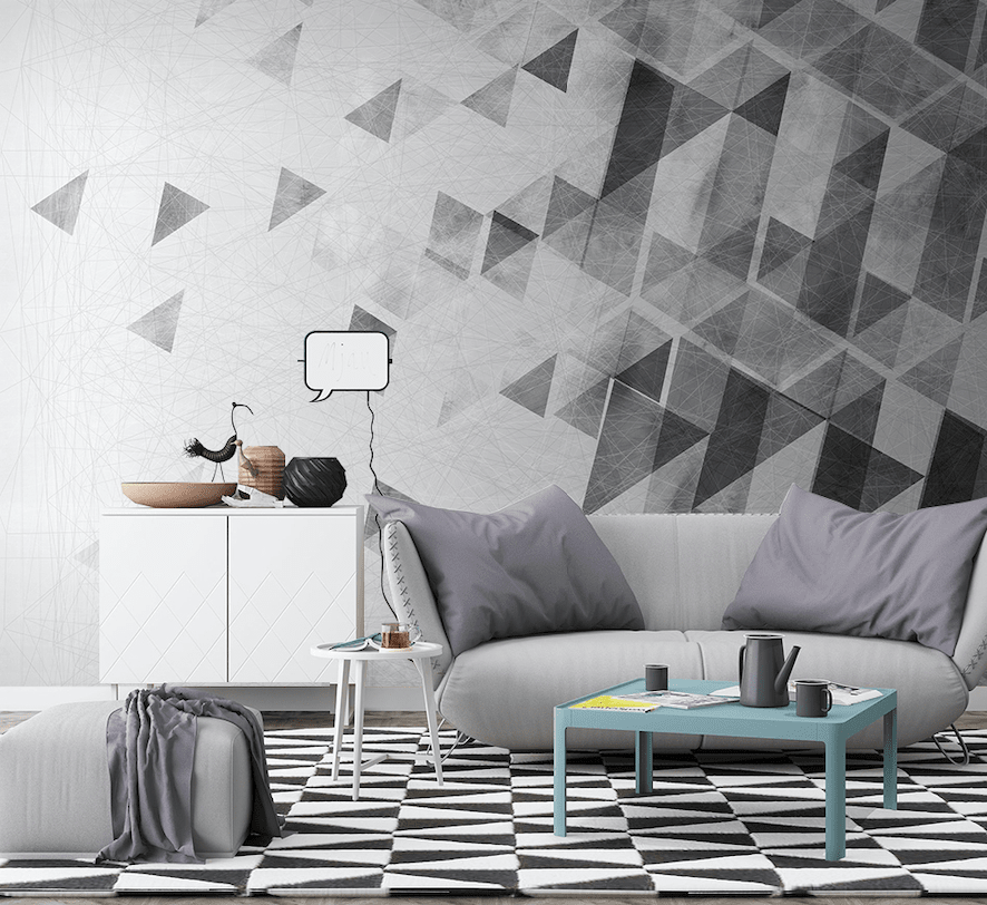 3D Grey Triangle WG052 Wall Murals Wallpaper AJ Wallpaper 2