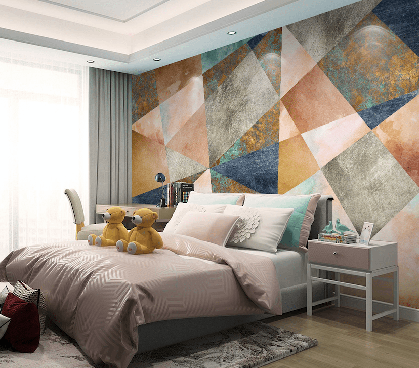 3D Color Triangle WG054 Wall Murals Wallpaper AJ Wallpaper 2