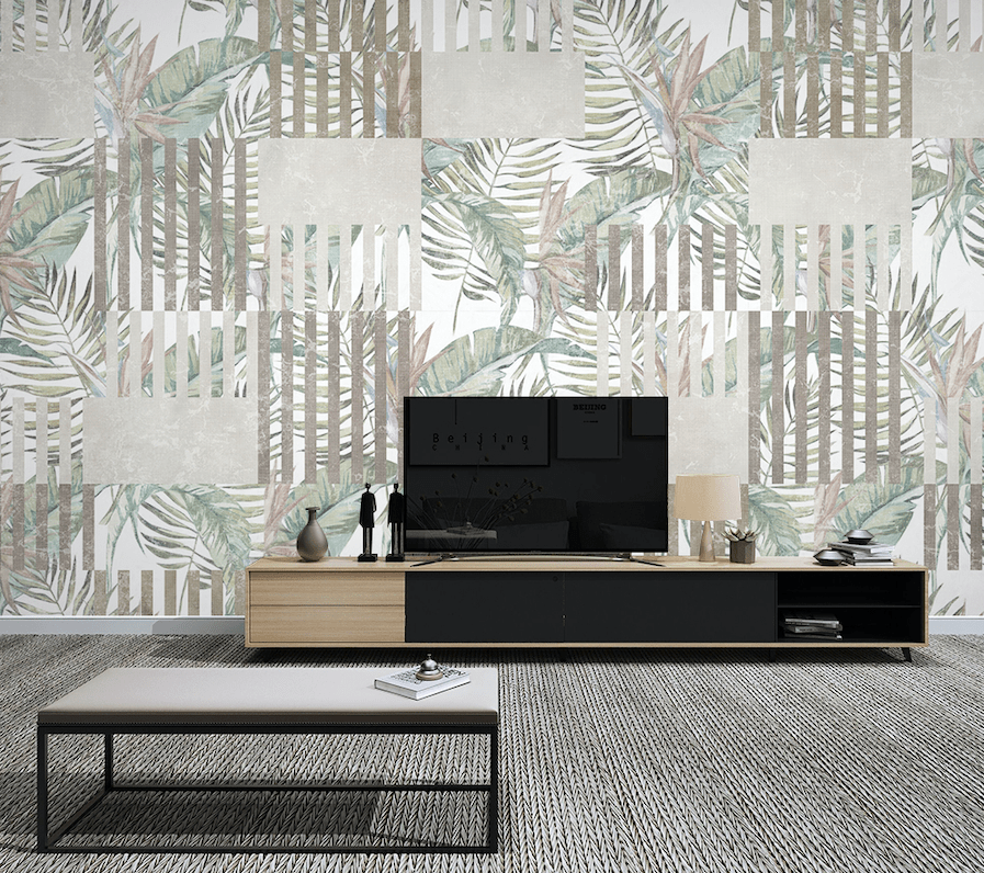 3D Grey Leaves WG062 Wall Murals Wallpaper AJ Wallpaper 2