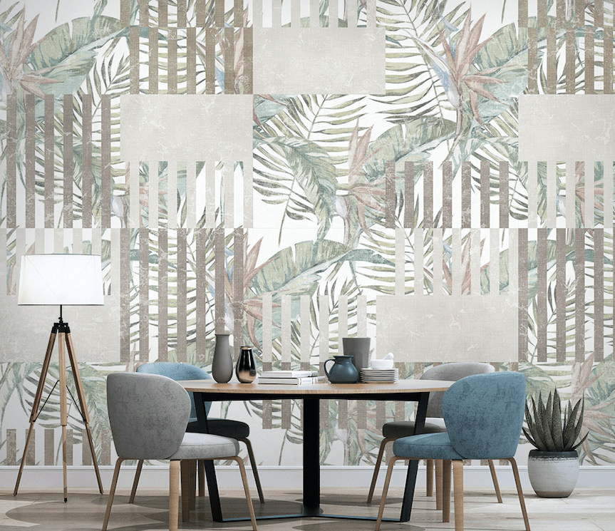 3D Grey Leaves WG062 Wall Murals Wallpaper AJ Wallpaper 2