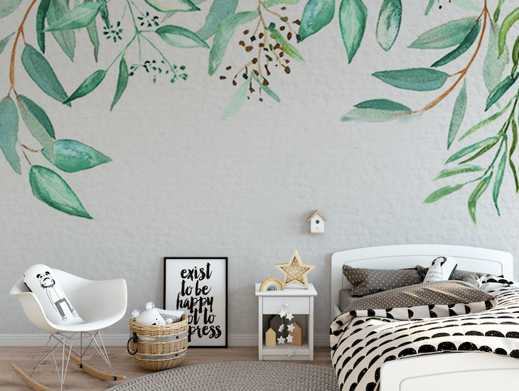 3D Green Leaf WG083 Wall Murals Wallpaper AJ Wallpaper 2