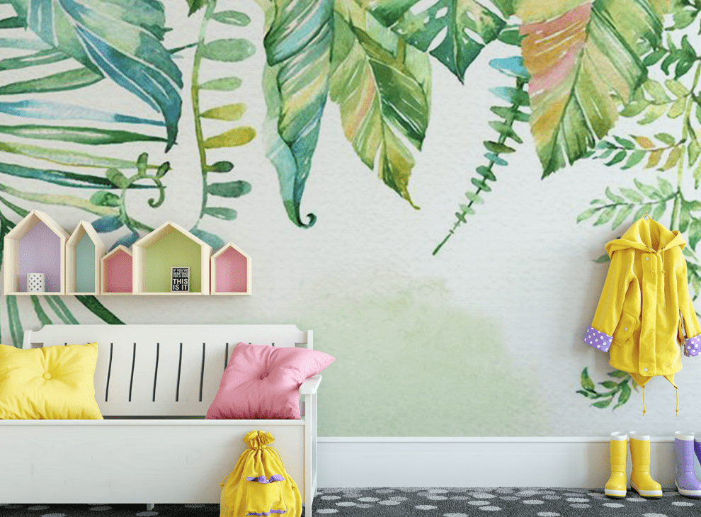 3D Green Leaf WG084 Wall Murals Wallpaper AJ Wallpaper 2