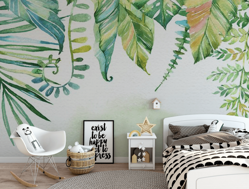 3D Green Leaf WG084 Wall Murals Wallpaper AJ Wallpaper 2