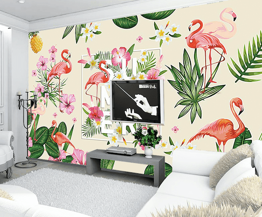 3D Pink Flamingo WG116 Wall Murals Wallpaper AJ Wallpaper 2