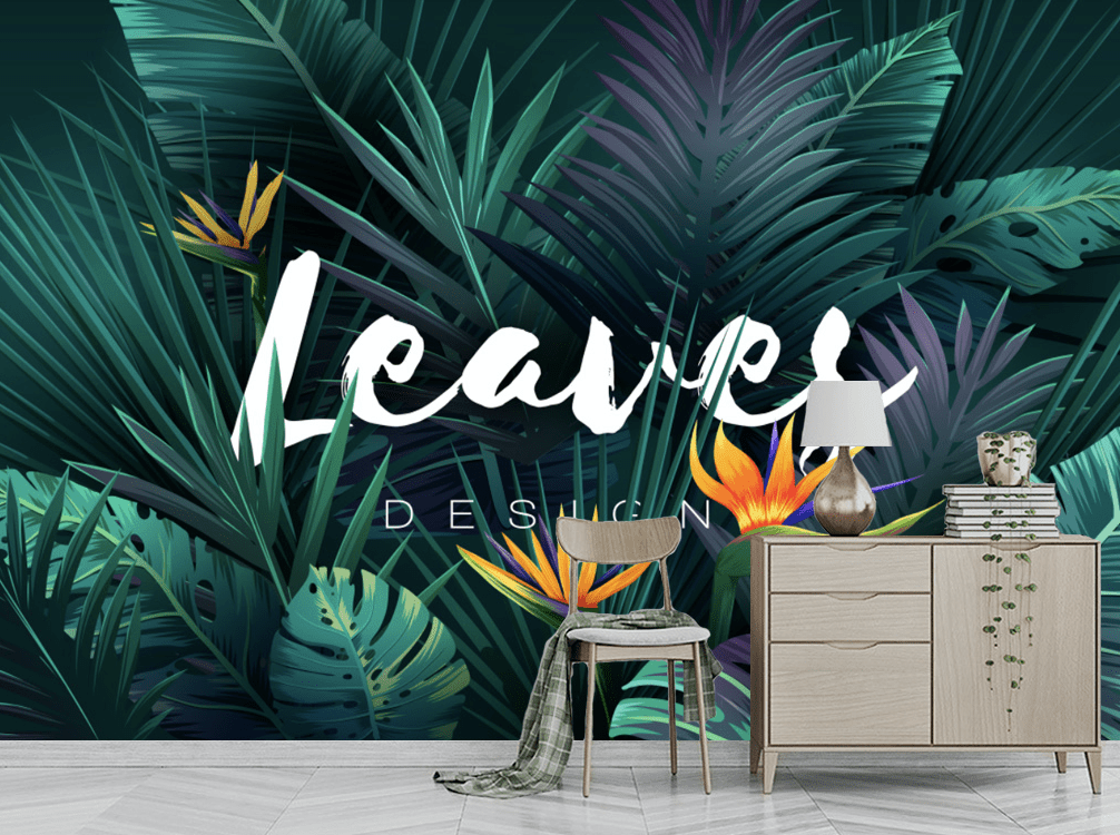 3D Green Leaf WG115 Wall Murals Wallpaper AJ Wallpaper 2