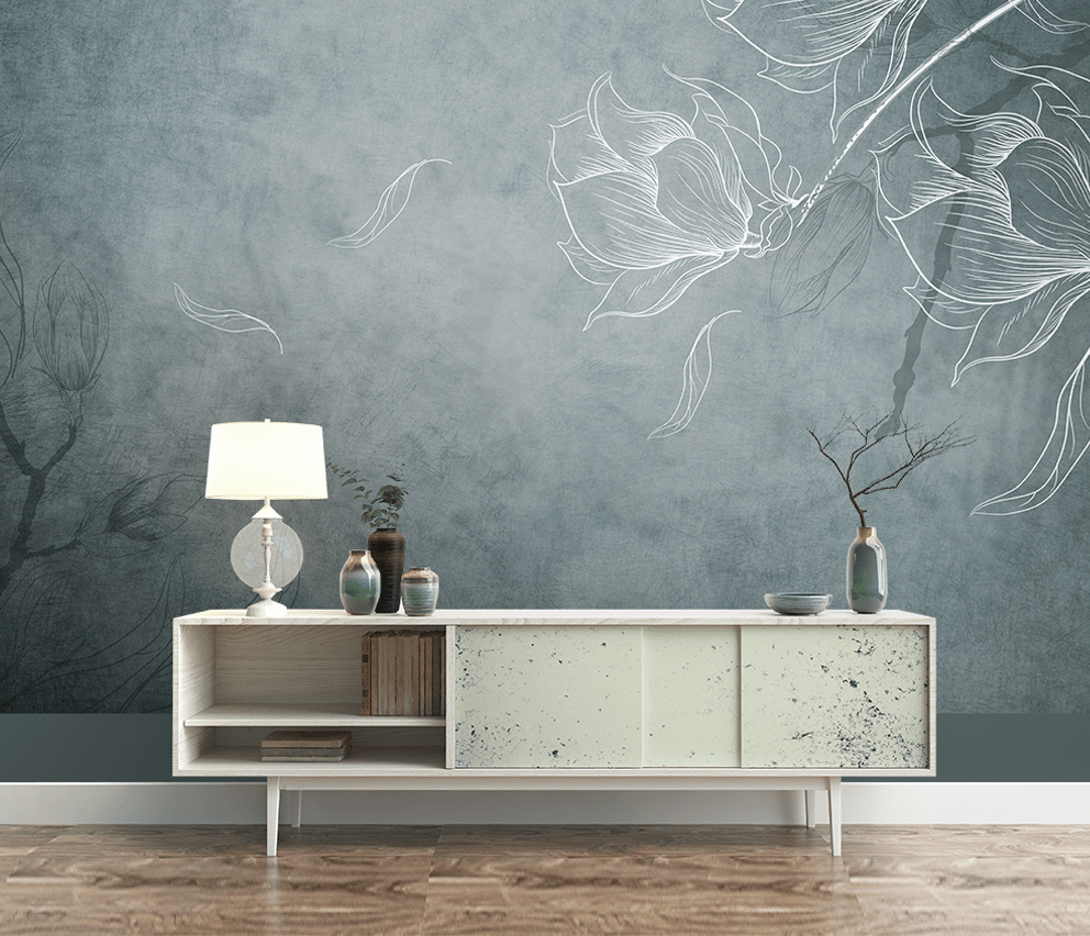 3D Sketch Flowers WG132 Wall Murals Wallpaper AJ Wallpaper 2