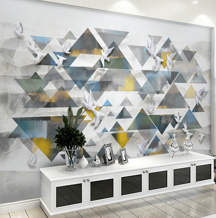 3D Colored Triangle WG148 Wall Murals Wallpaper AJ Wallpaper 2