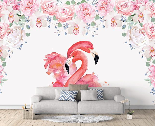 3D Pink Flamingo WG193 Wall Murals Wallpaper AJ Wallpaper 2