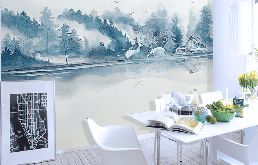 3D Deep Mountain River WG195 Wall Murals Wallpaper AJ Wallpaper 2