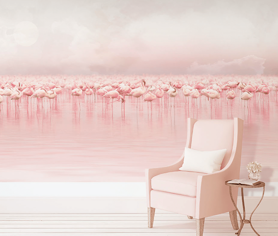 3D Pink Flamingo WG247 Wall Murals Wallpaper AJ Wallpaper 2