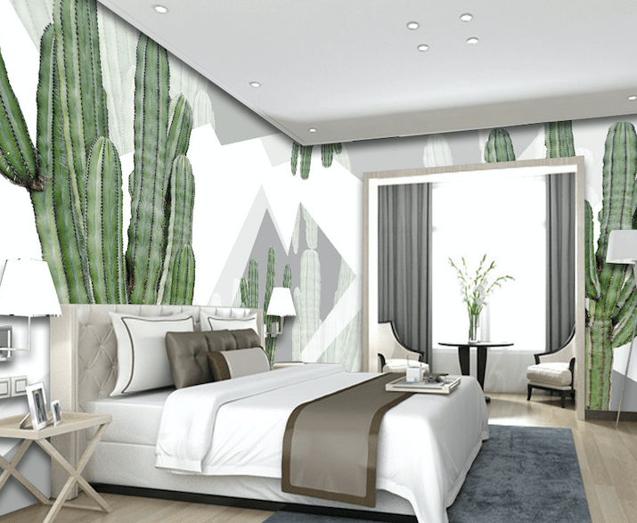 3D Tall Cactus WG255 Wall Murals Wallpaper AJ Wallpaper 2