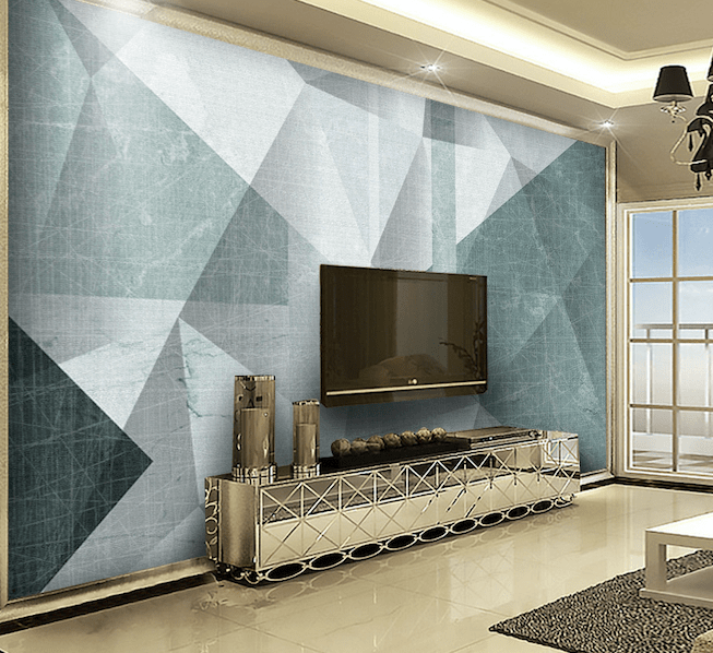 3D Grey Triangle WG003 Wall Murals Wallpaper AJ Wallpaper 2