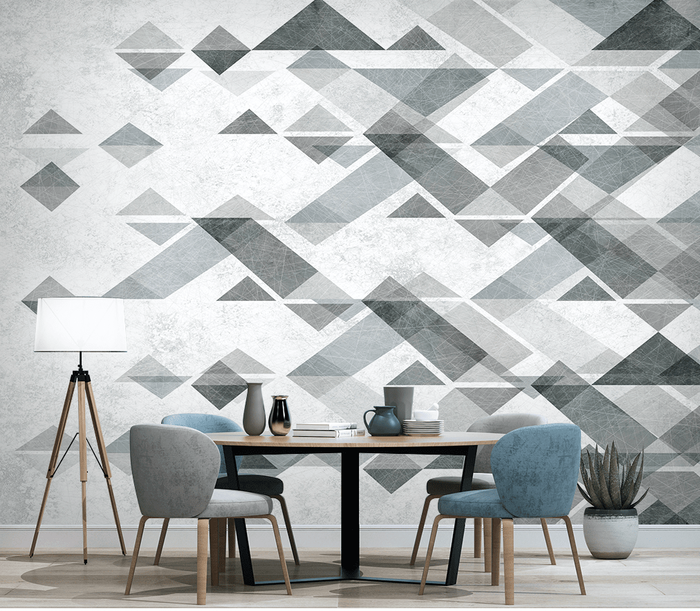 3D Grey Geometry WG188 Wall Murals Wallpaper AJ Wallpaper 2