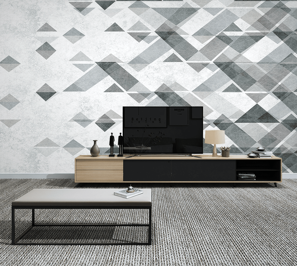 3D Grey Geometry WG188 Wall Murals Wallpaper AJ Wallpaper 2