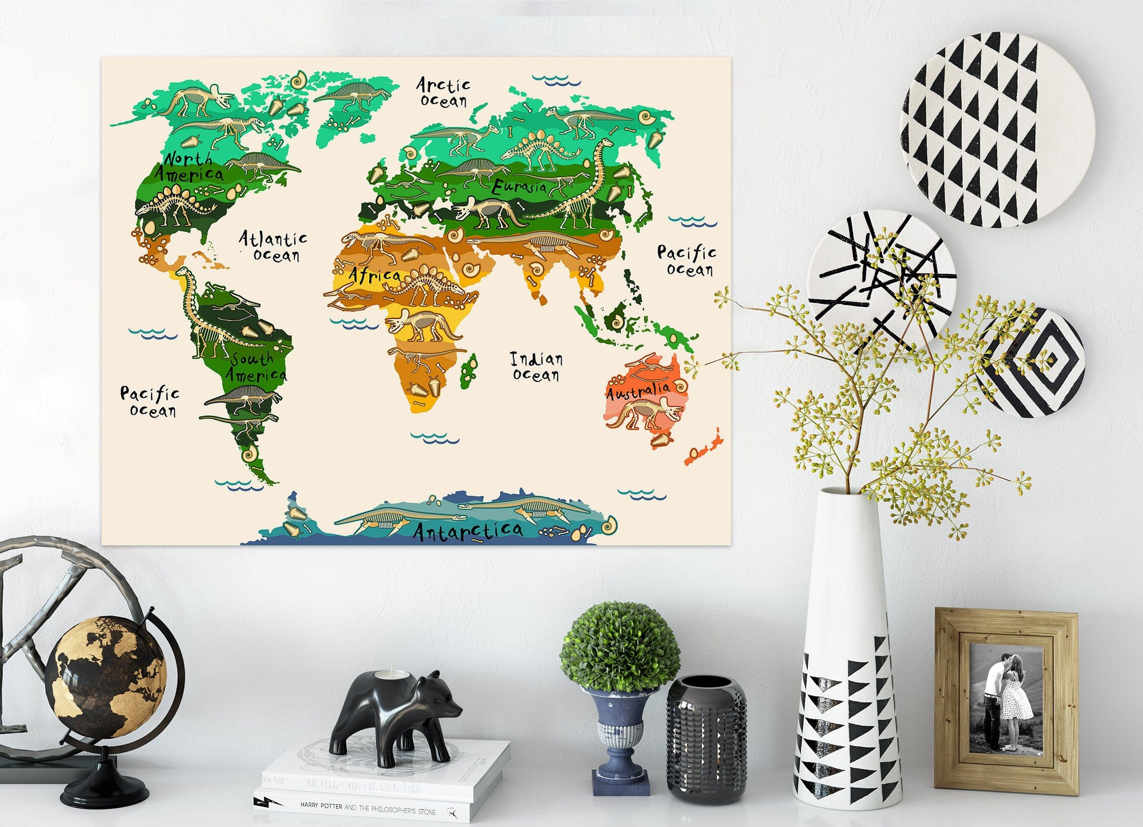 3D Seven Oceans 250 World Map Wall Sticker Wallpaper AJ Wallpaper 2