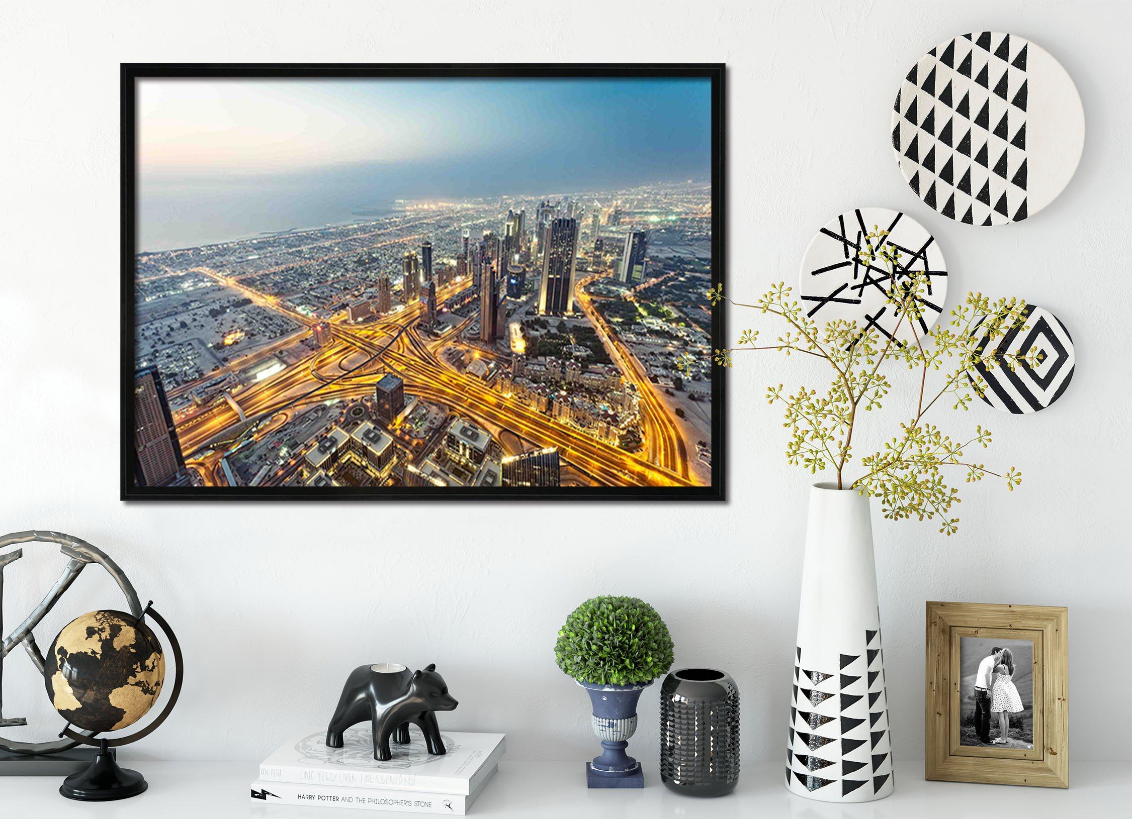 3D Bustling City 028 Fake Framed Print Painting Wallpaper AJ Creativity Home