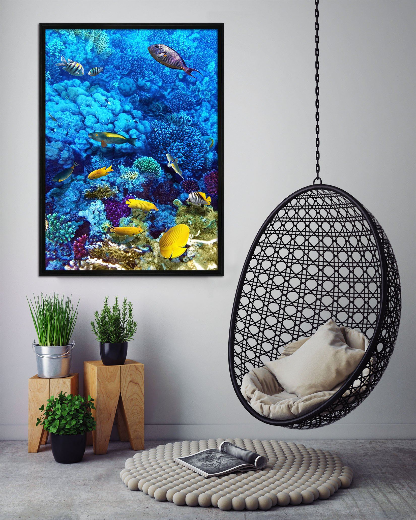 3D Beautiful Coral 061 Fake Framed Print Painting Wallpaper AJ Creativity Home