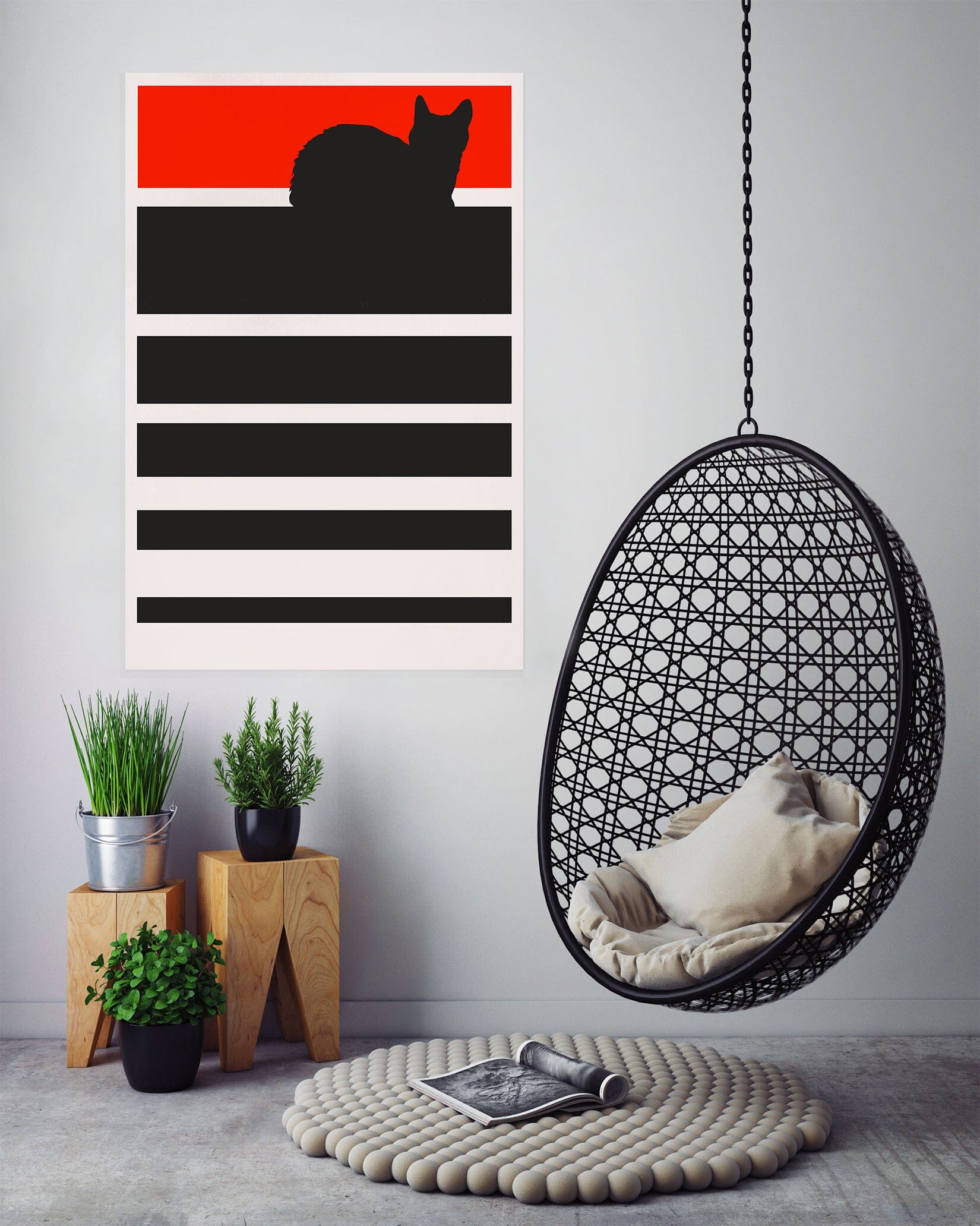 3D Orange Cat 138 Boris Draschoff Wall Sticker Wallpaper AJ Wallpaper 2