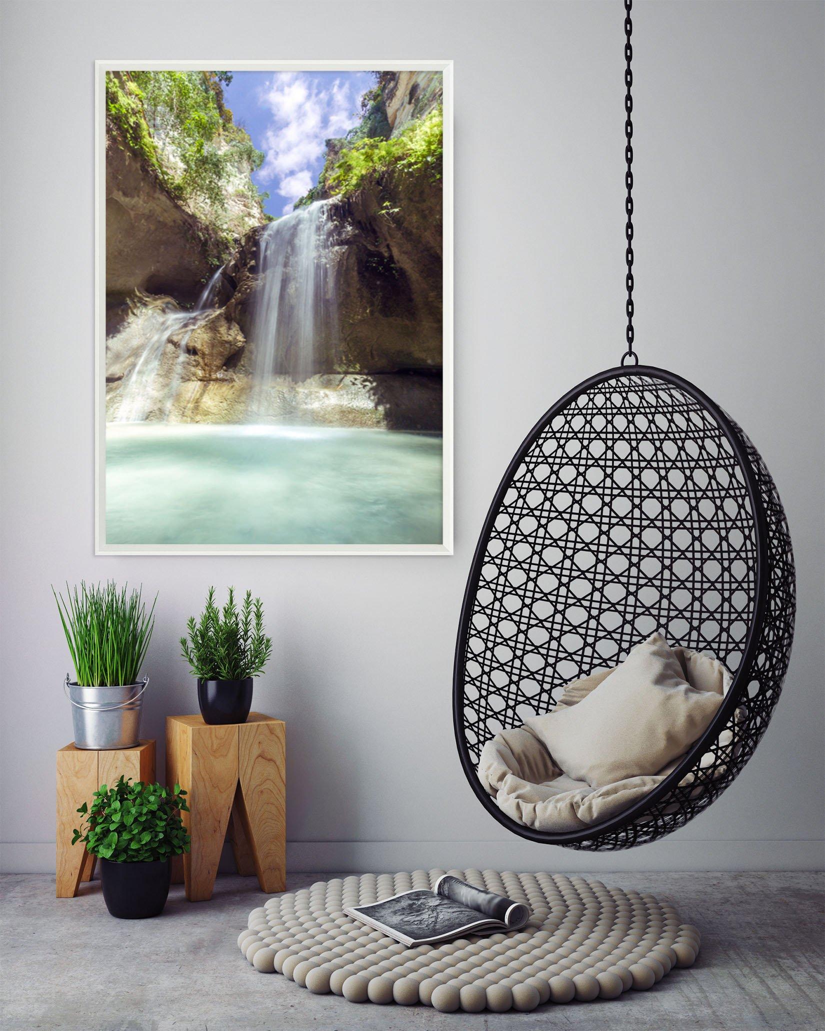 3D Cliff Falls 089 Fake Framed Print Painting Wallpaper AJ Creativity Home